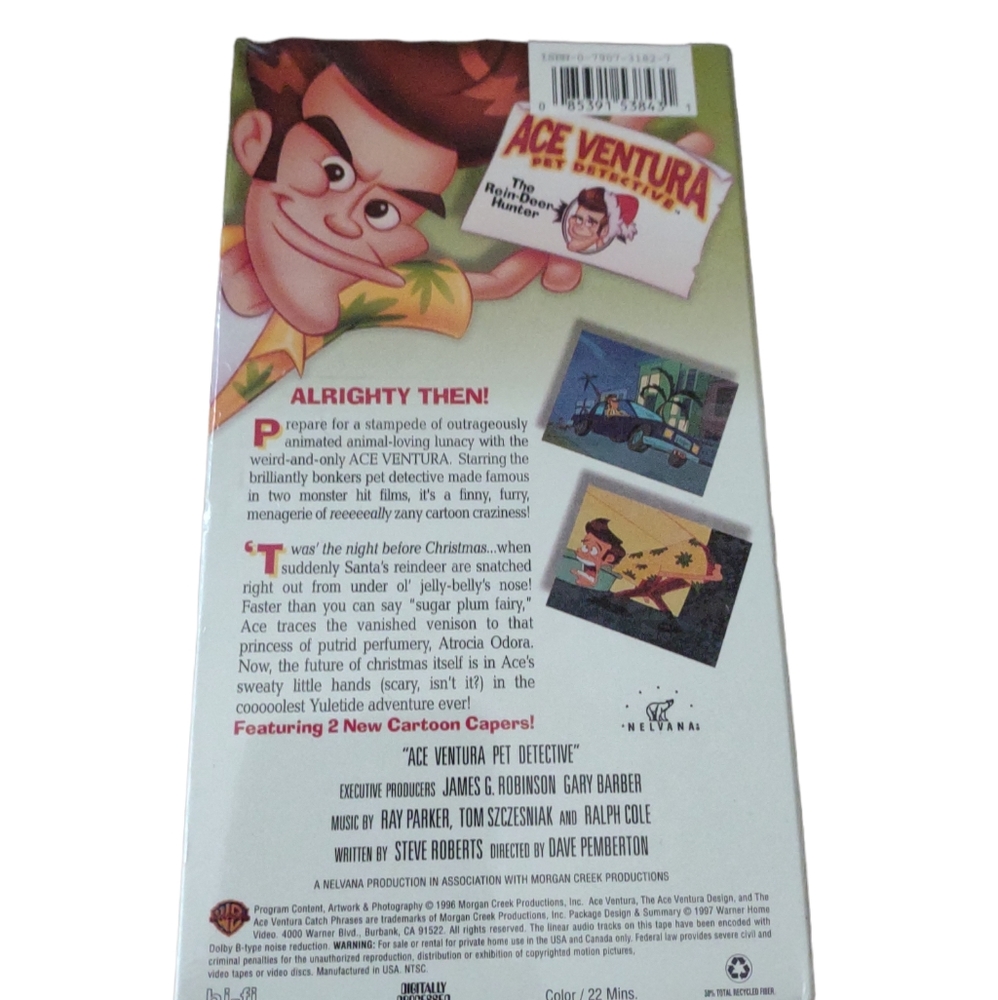 🆕 Ace Ventura Pet detective animated series The reindeer hunter VHS‎ - Picture 2 of 2